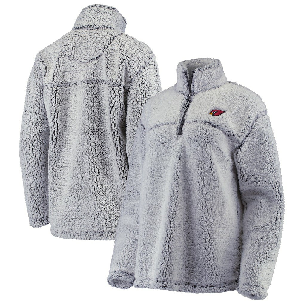 Arizona Cardinals G-III 4Her by Carl Banks Women's Sherpa Quarter-Zip Pullover Jacket Gray | NFL