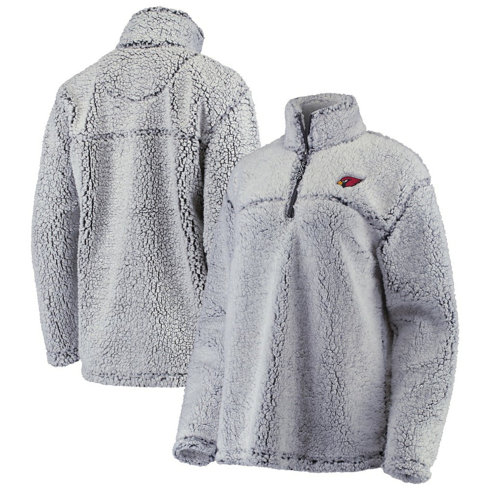Arizona Cardinals G-III 4Her by Carl Banks Women's Sherpa Quarter-Zip Pullover Jacket Gray | NFL