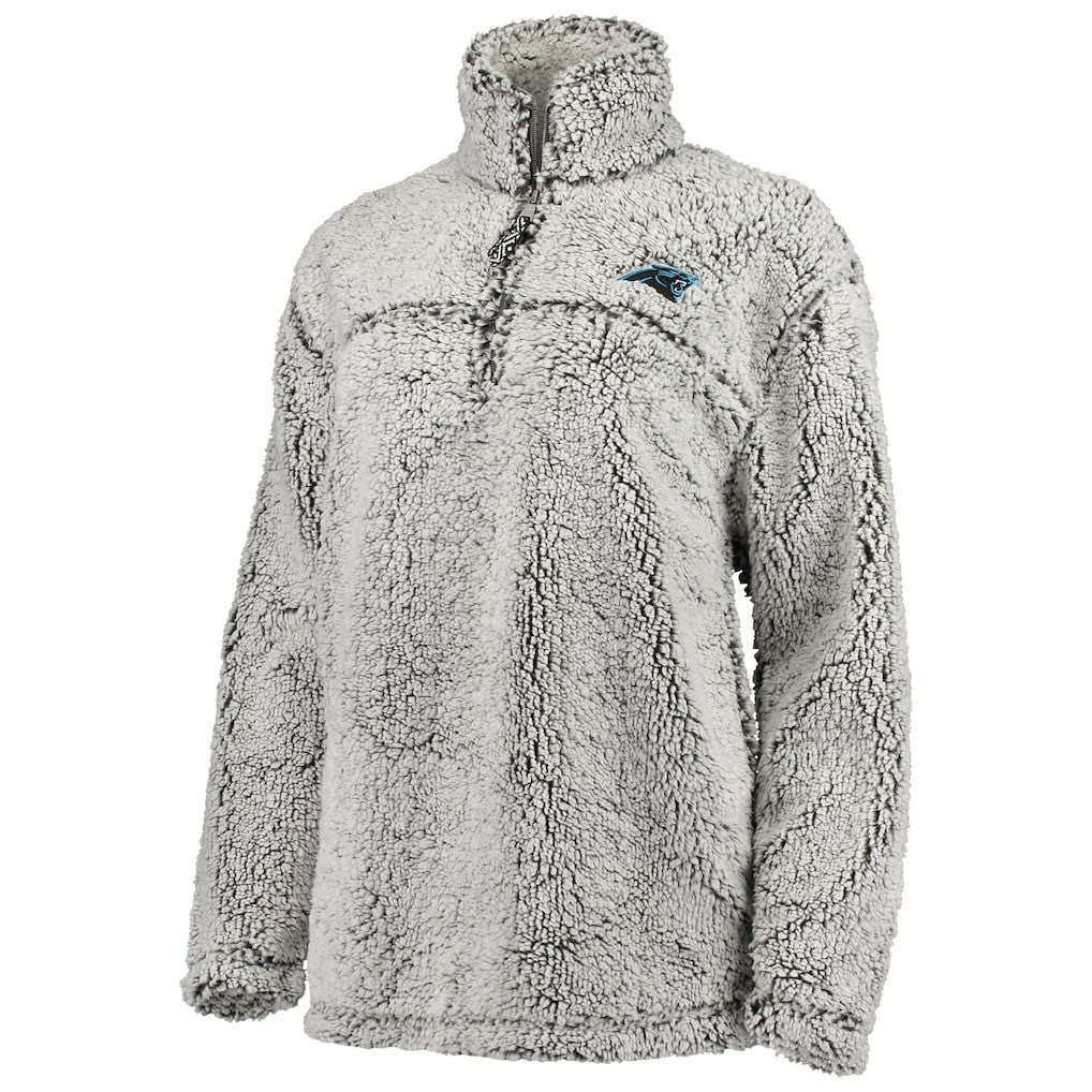 Carolina Panthers G-III 4Her by Carl Banks Women's Sherpa Quarter-Zip Pullover Jacket Gray | NFL
