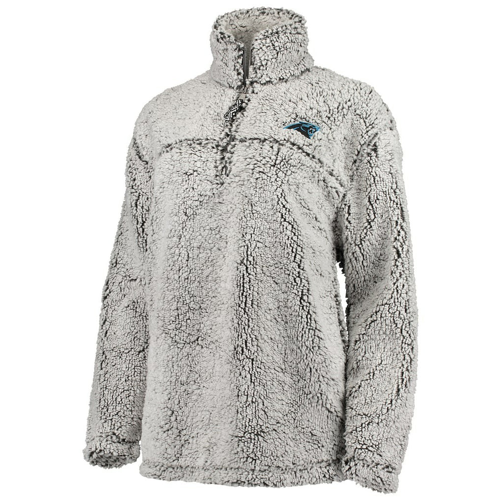 Carolina Panthers G-III 4Her by Carl Banks Women's Sherpa Quarter-Zip Pullover Jacket Gray | NFL