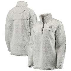 Philadelphia Eagles Women's Sherpa Quarter-Zip Pullover Jacket Gray | NFL