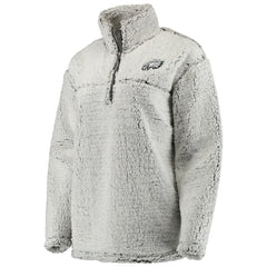 Philadelphia Eagles Women's Sherpa Quarter-Zip Pullover Jacket Gray | NFL