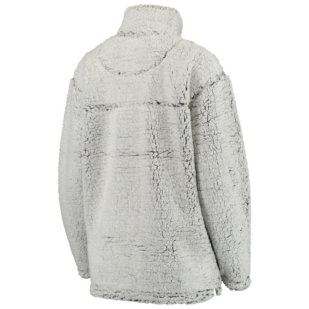 Philadelphia Eagles Women's Sherpa Quarter-Zip Pullover Jacket Gray | NFL