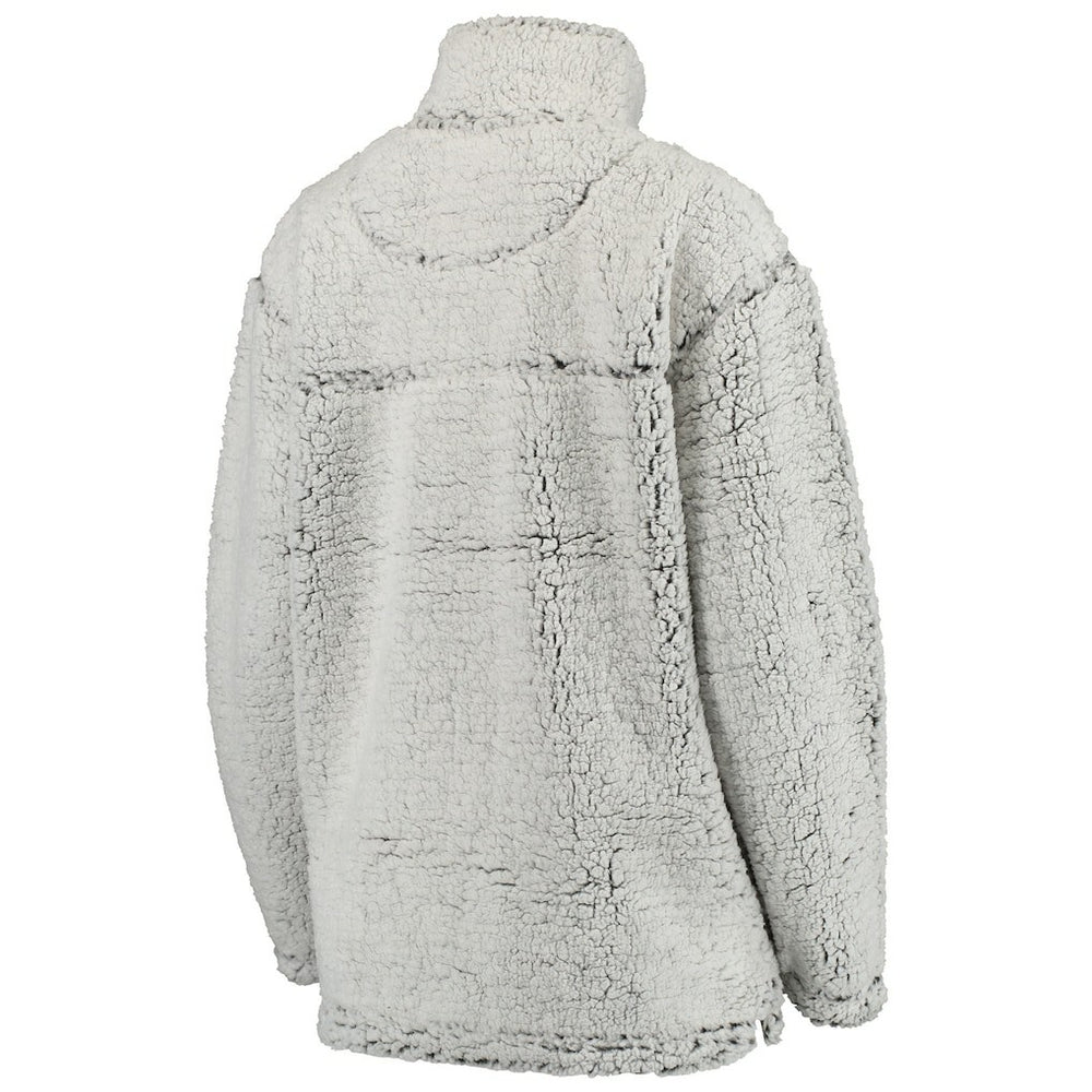 Philadelphia Eagles Women's Sherpa Quarter-Zip Pullover Jacket Gray | NFL