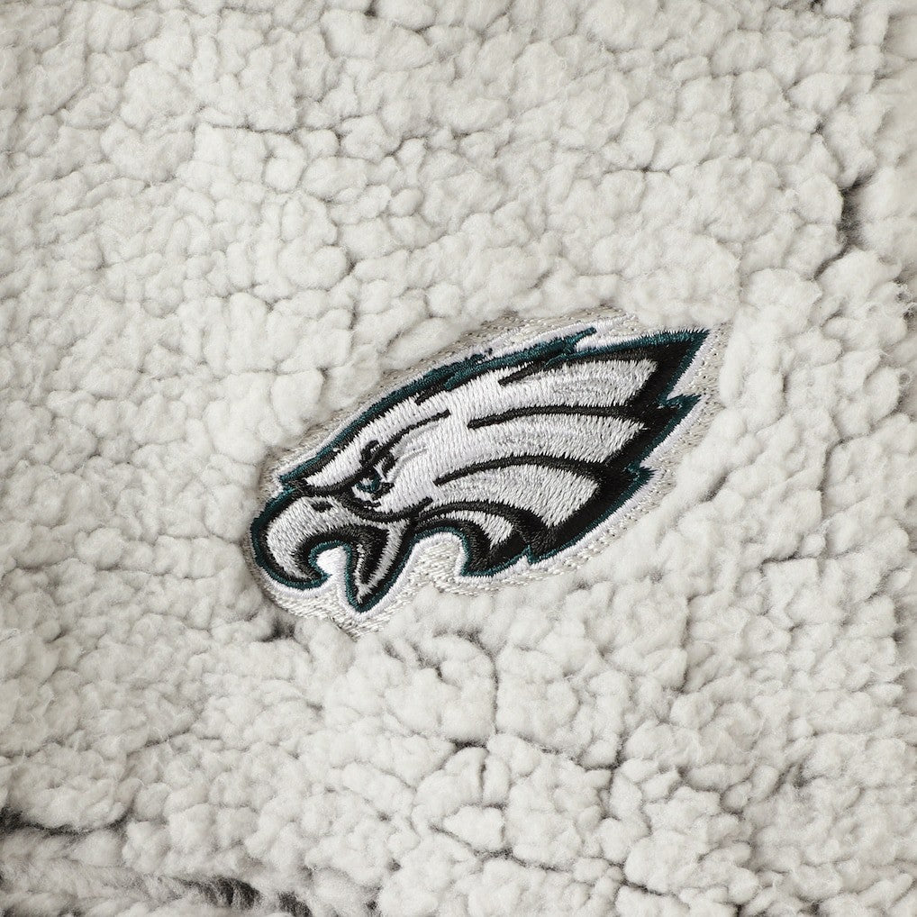 Philadelphia Eagles Women's Sherpa Quarter-Zip Pullover Jacket Gray | NFL