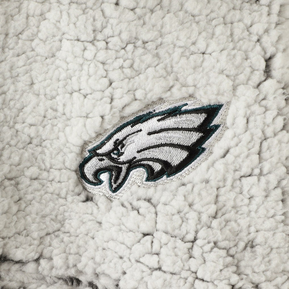 Philadelphia Eagles Women's Sherpa Quarter-Zip Pullover Jacket Gray | NFL