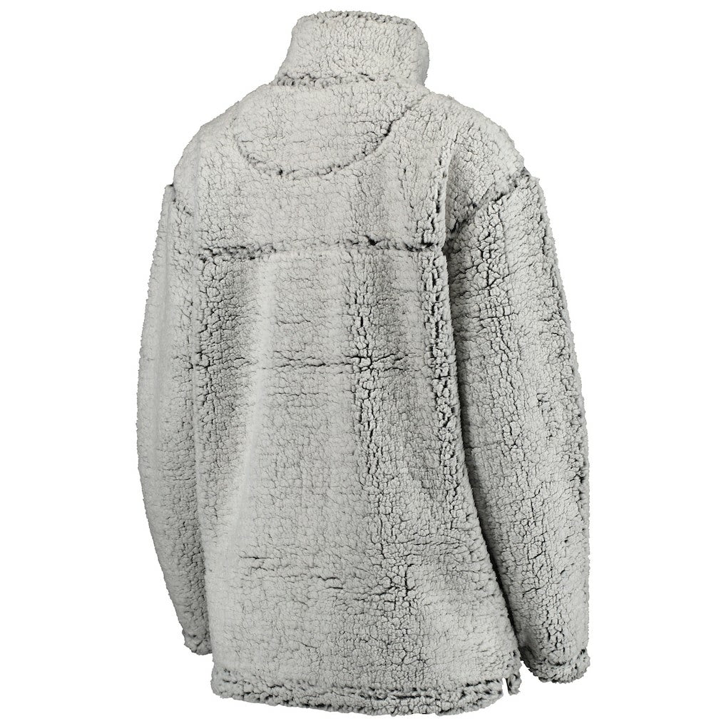 Kansas City Chiefs Women's Sherpa Quarter-Zip Pullover Jacket Gray | NFL