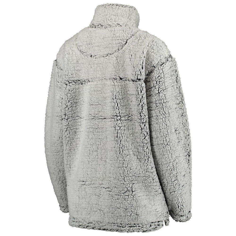 Kansas City Chiefs Women's Sherpa Quarter-Zip Pullover Jacket Gray | NFL