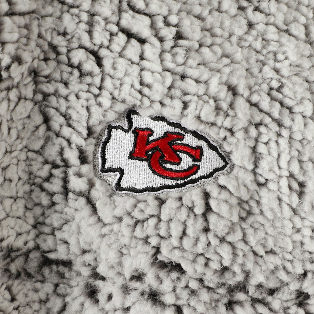 Kansas City Chiefs Women's Sherpa Quarter-Zip Pullover Jacket Gray | NFL