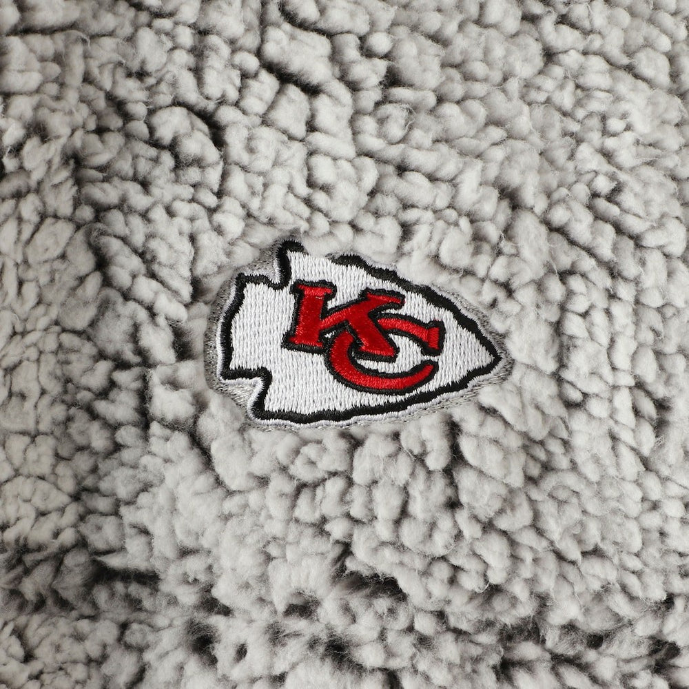 Kansas City Chiefs Women's Sherpa Quarter-Zip Pullover Jacket Gray | NFL
