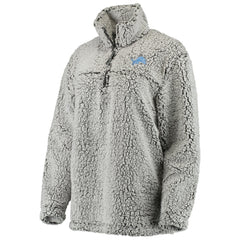 Detroit Lions Women's Sherpa Quarter-Zip Pullover Jacket Gray | NFL