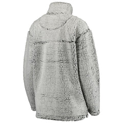 Detroit Lions Women's Sherpa Quarter-Zip Pullover Jacket Gray | NFL