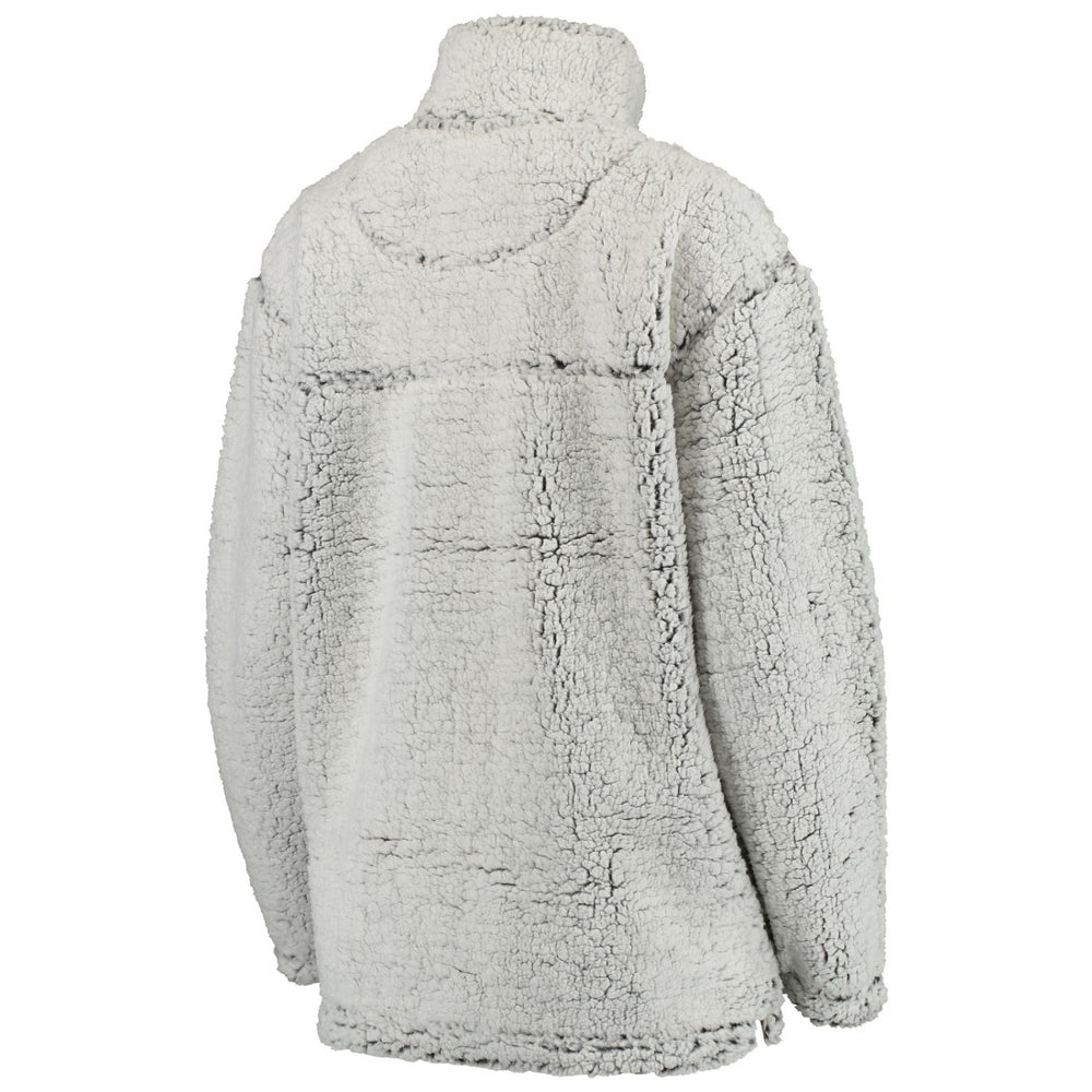 Green Bay Packers Women's Sherpa Quarter-Zip Pullover Jacket Gray | NFL