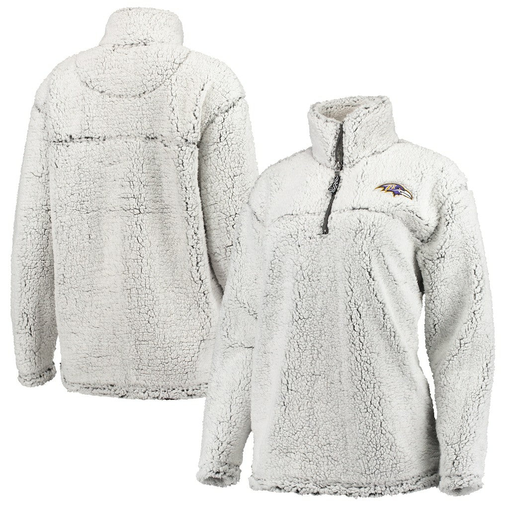 Baltimore Ravens G-III 4Her by Carl Banks Women's Sherpa Quarter-Zip Pullover Jacket Gray | NFL