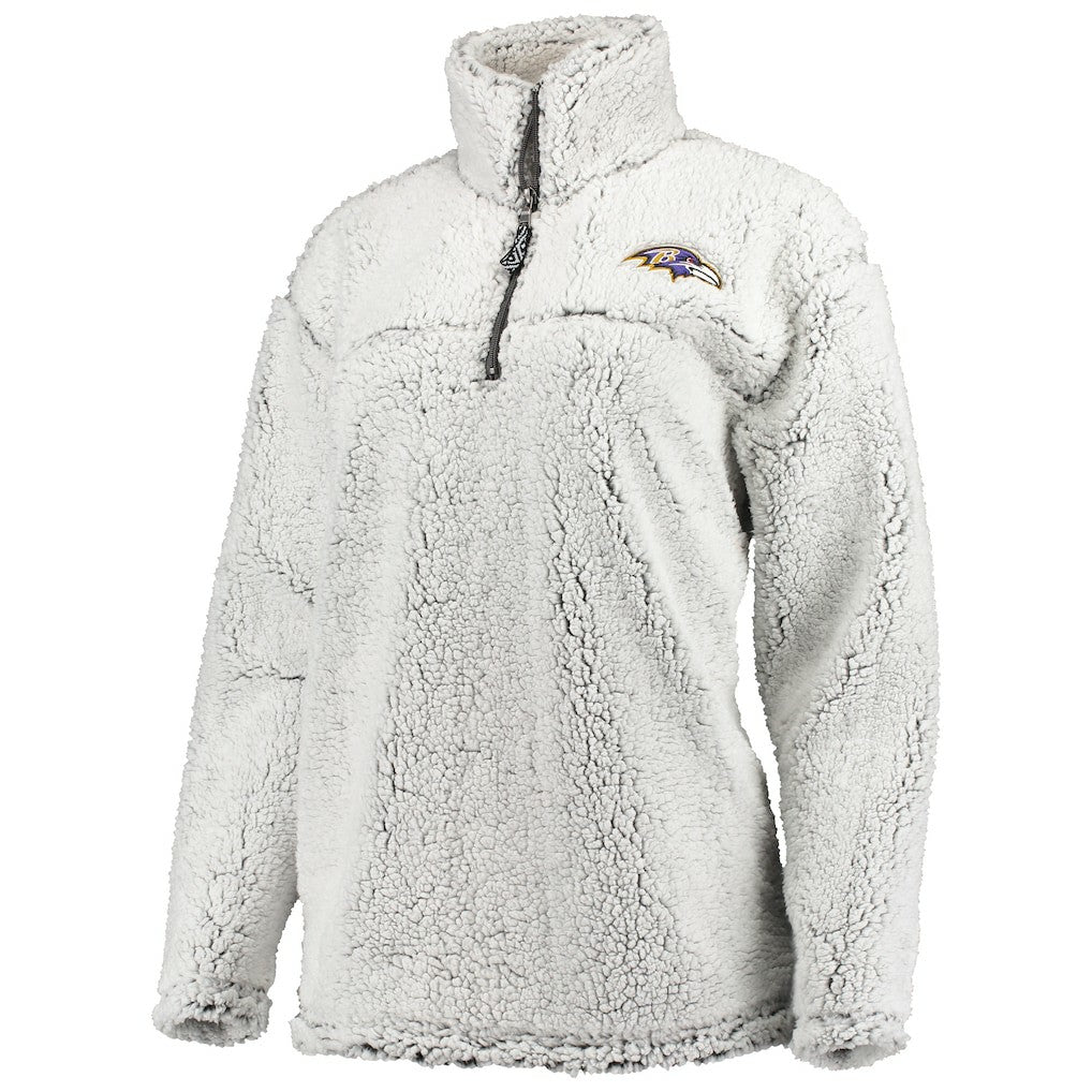 Baltimore Ravens G-III 4Her by Carl Banks Women's Sherpa Quarter-Zip Pullover Jacket Gray | NFL