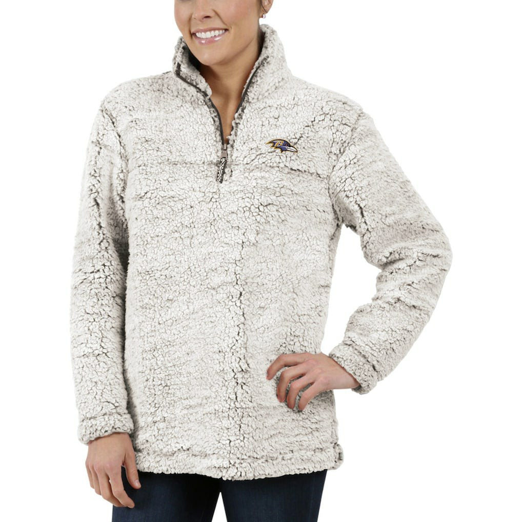 Baltimore Ravens G-III 4Her by Carl Banks Women's Sherpa Quarter-Zip Pullover Jacket Gray | NFL