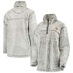 Minnesota Vikings Women's Sherpa Quarter-Zip Pullover Jacket Gray | NFL