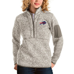 Buffalo Bills Antigua Women's Fortune Half-Zip Pullover Jacket Oatmeal | NFL