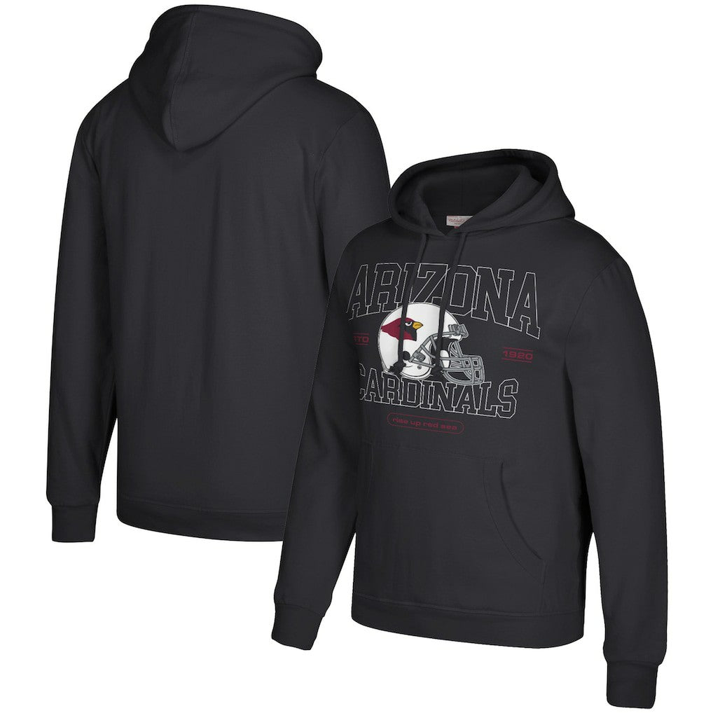 Arizona Cardinals Classic Helmet Pullover Hoodie Black | Mitchell & Ness