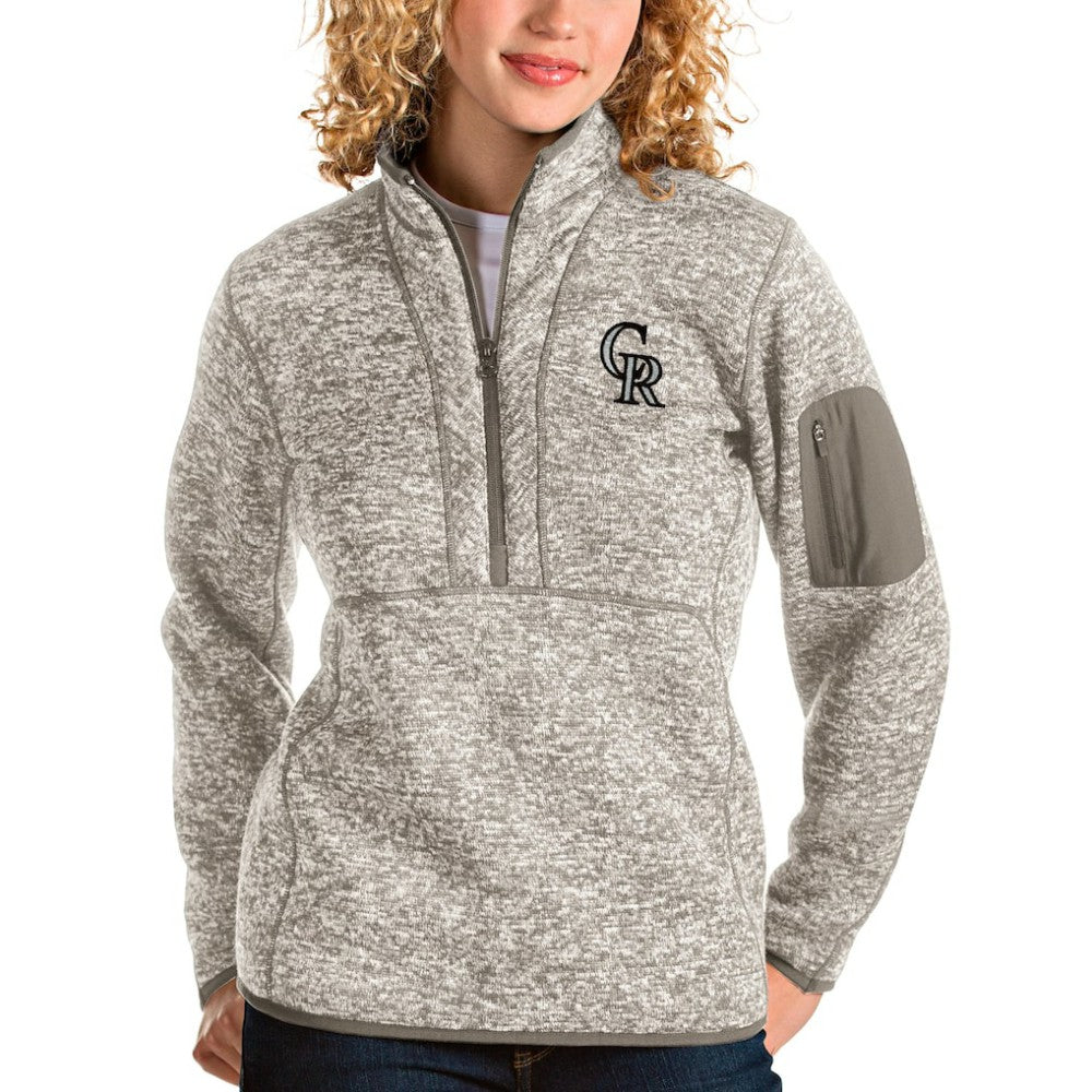 Colorado Rockies Antigua Women's Fortune Quarter-Zip Pullover Jacket - MLB