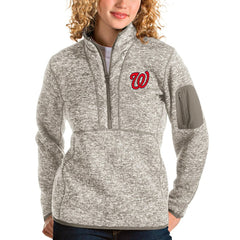 Washington Nationals Antigua Women's Fortune Quarter-Zip Pullover Jacket - MLB
