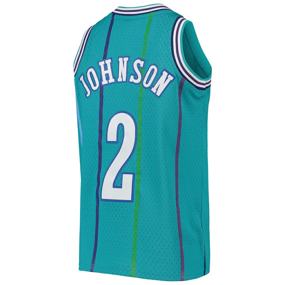 Larry Johnson Charlotte Hornets Youth 1992/93 Hardwood Classics Swingman Jersey Teal - NBA