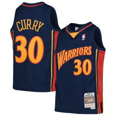 Stephen Curry Golden State Warriors Youth 2009-10 Hardwood Classics Swingman Throwback Jersey Navy - NBA