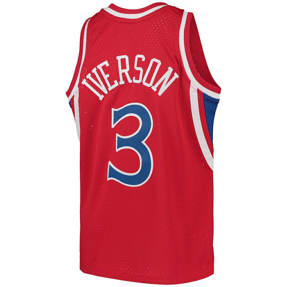 Allen Iverson Philadelphia 76ers Youth 1996/97 Hardwood Classics Swingman Throwback Jersey Red - NBA