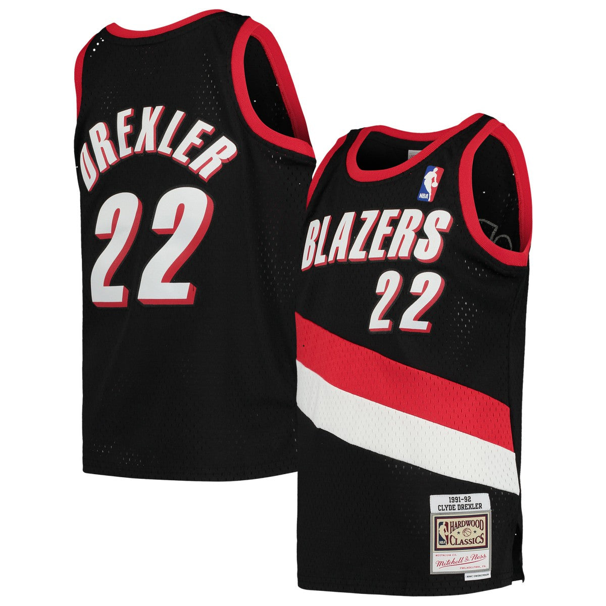 Clyde Drexler Portland Trail Blazers Youth 1991/92 Hardwood Classics Swingman Jersey Black - NBA