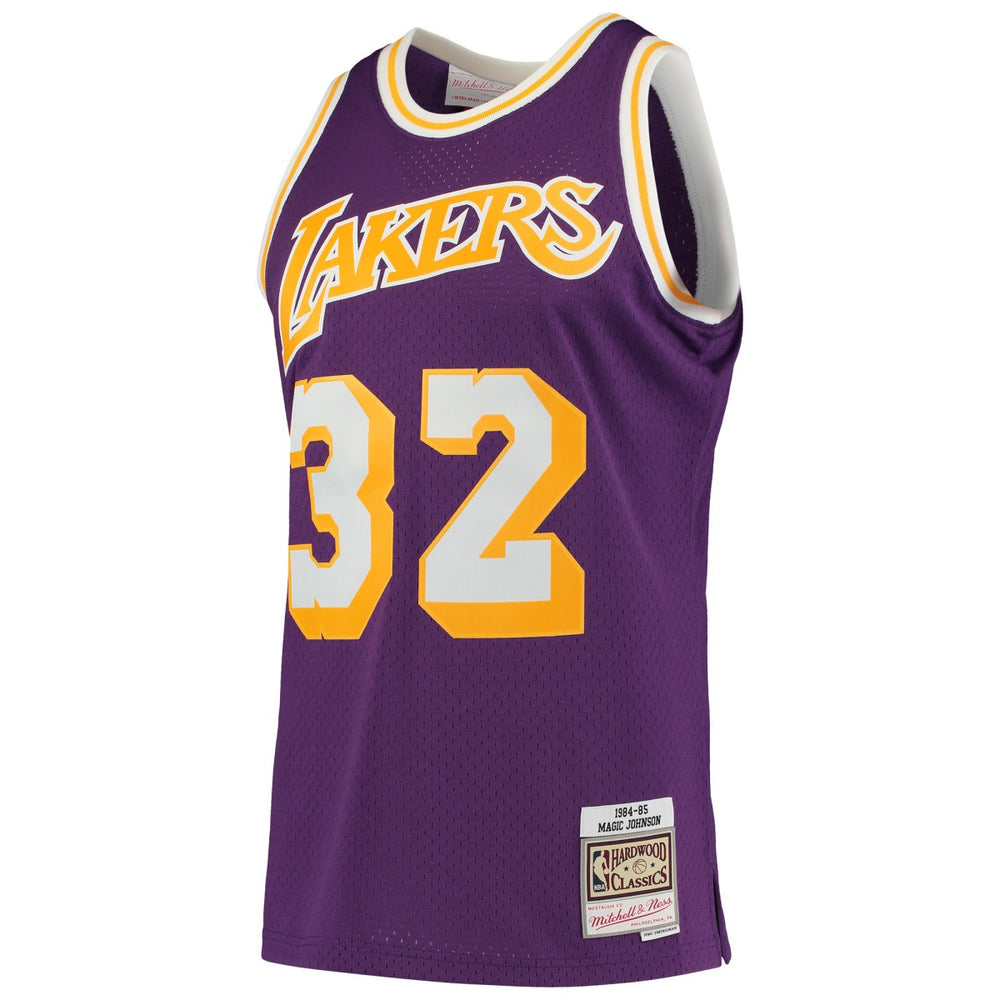 Magic Johnson Los Angeles Lakers 1984/85 Hardwood Classics Swingman Jersey Purple - NBA