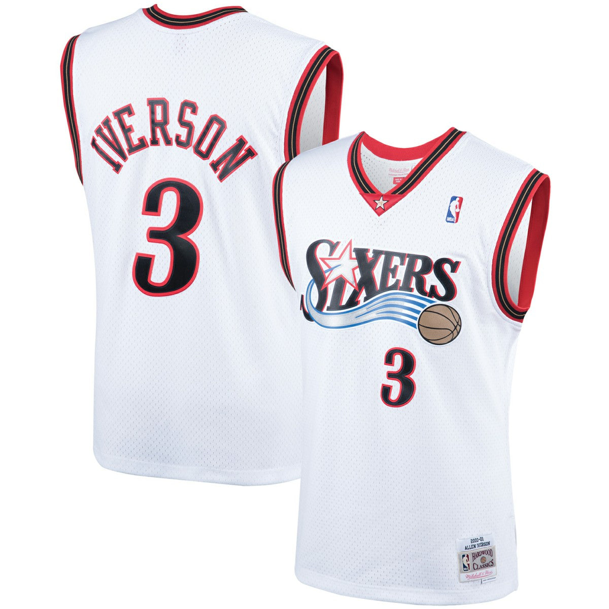 Allen Iverson Philadelphia 76ers Hardwood Classics Swingman Jersey White - NBA