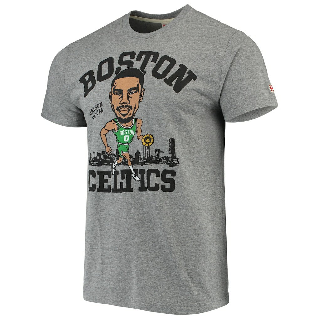 Jayson Tatum Boston Celtics Caricature Tri-Blend T-Shirt Gray - NBA