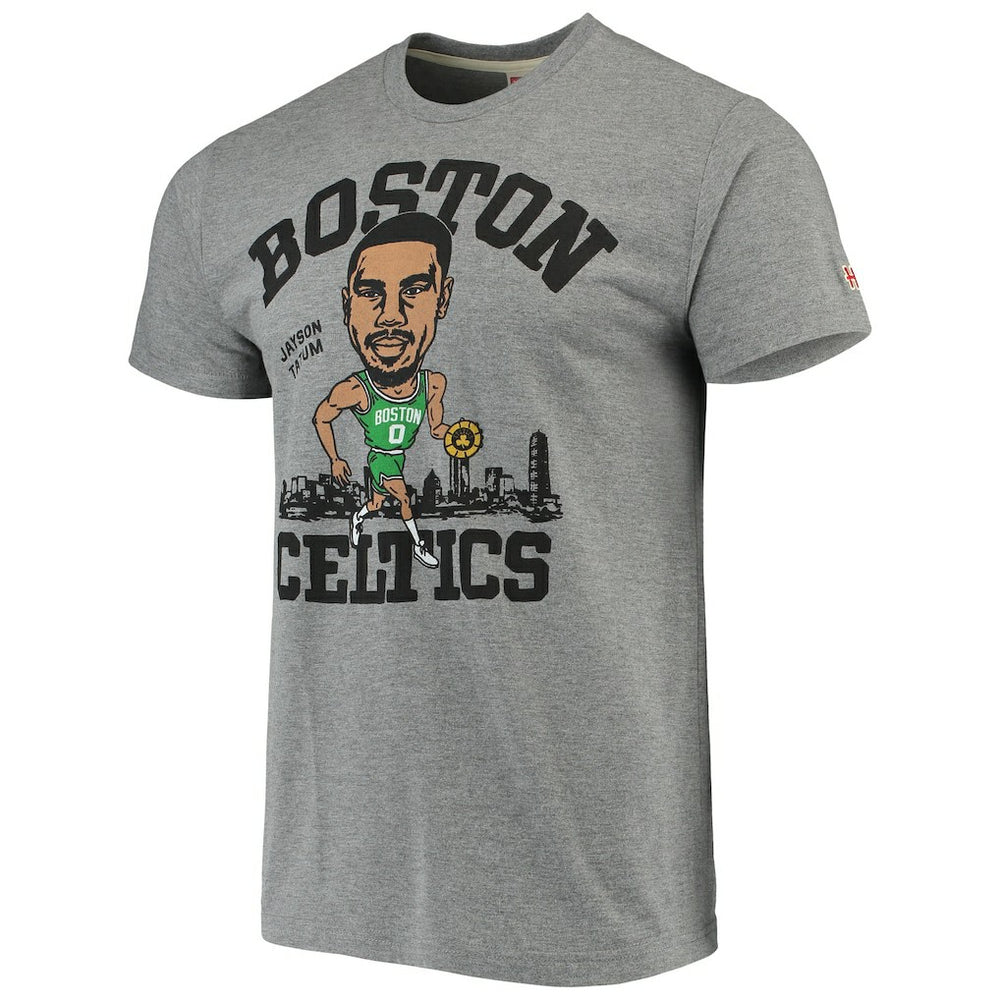 Jayson Tatum Boston Celtics Caricature Tri-Blend T-Shirt Gray - NBA