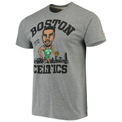 Jayson Tatum Boston Celtics Caricature Tri-Blend T-Shirt Gray - NBA