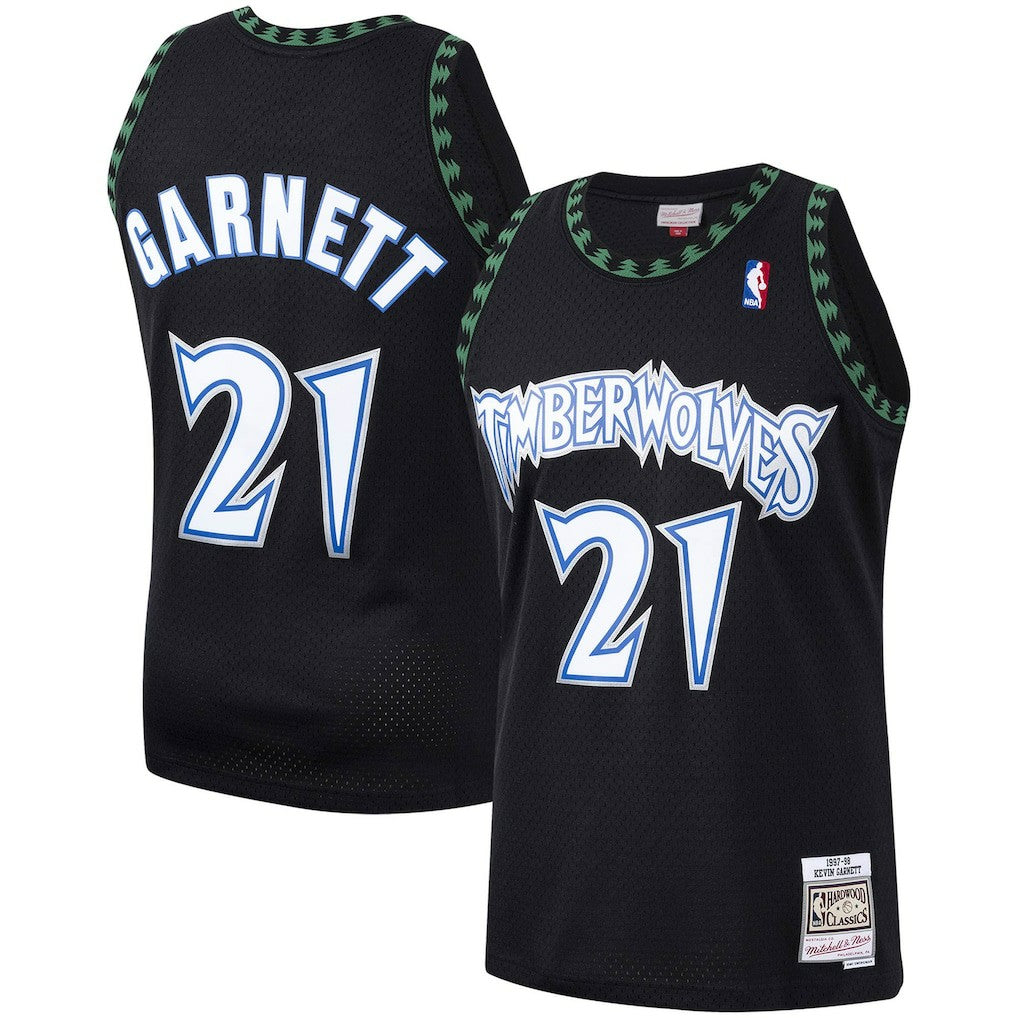 Kevin Garnett Minnesota Timberwolves Hardwood Classics Swingman Jersey Black - NBA