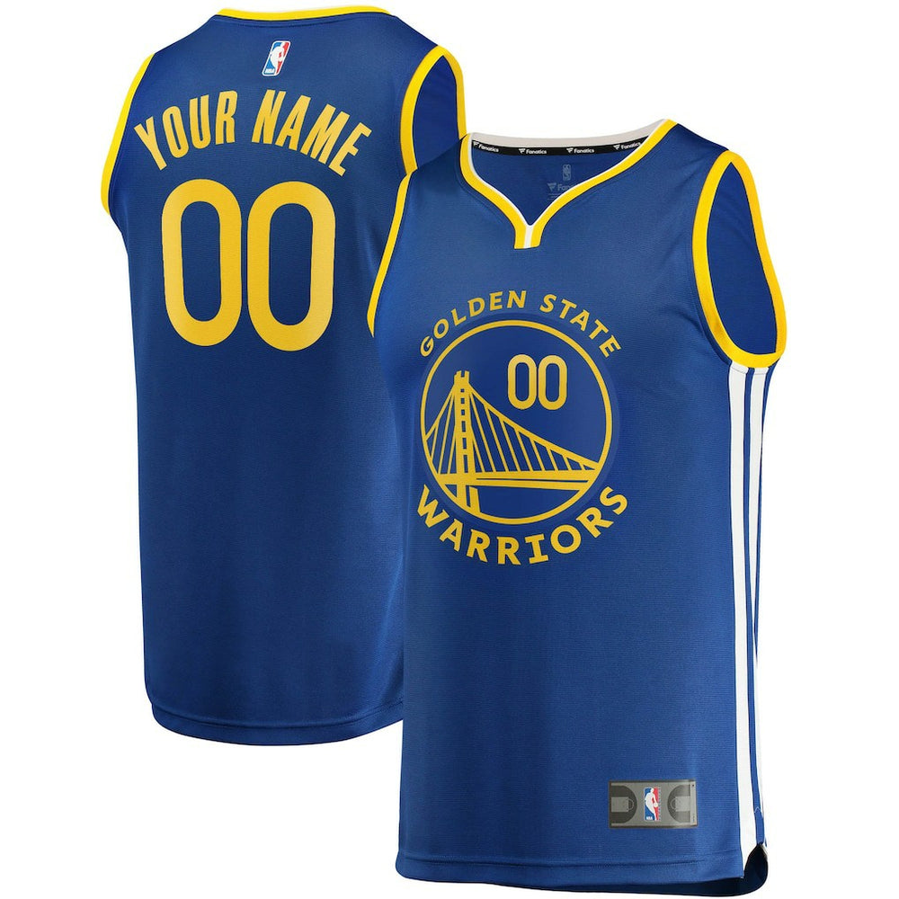 Golden State Warriors Fast Break Custom Replica Jersey Royal Icon Edition - NBA