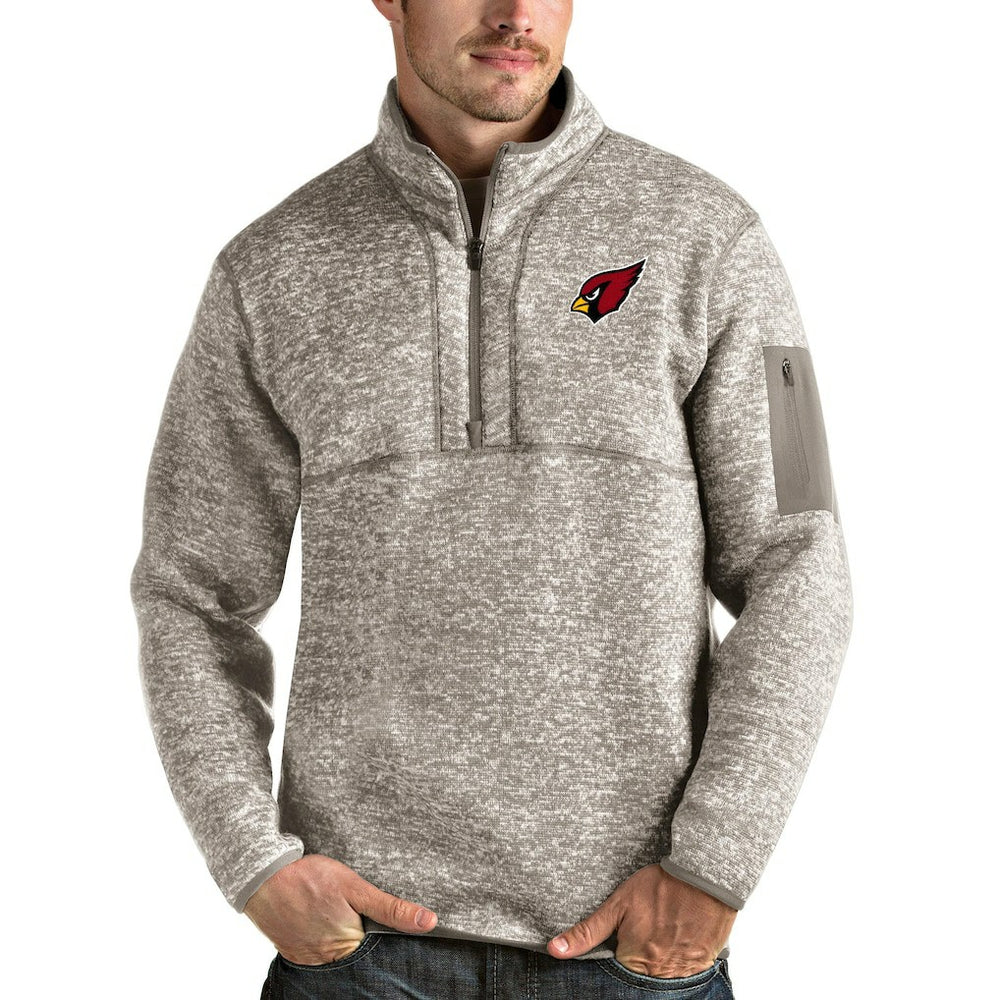 Arizona Cardinals Antigua Fortune Quarter-Zip Pullover Jacket Oatmeal | NFL