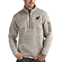 Arizona Cardinals Antigua Fortune Quarter-Zip Pullover Jacket Oatmeal | NFL