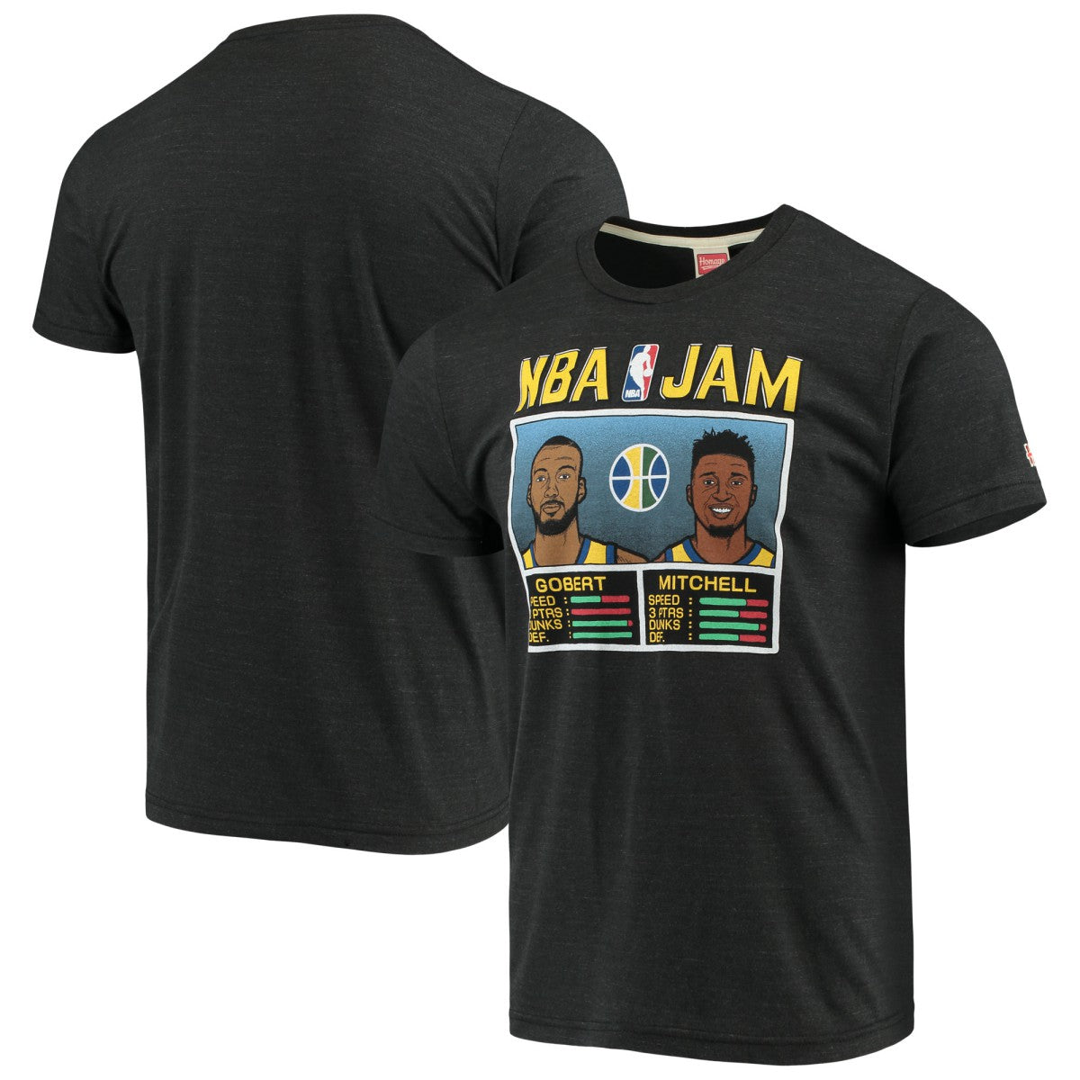 Donovan Mitchell & Rudy Gobert Utah Jazz NBA Jam T-Shirt Charcoal - NBA