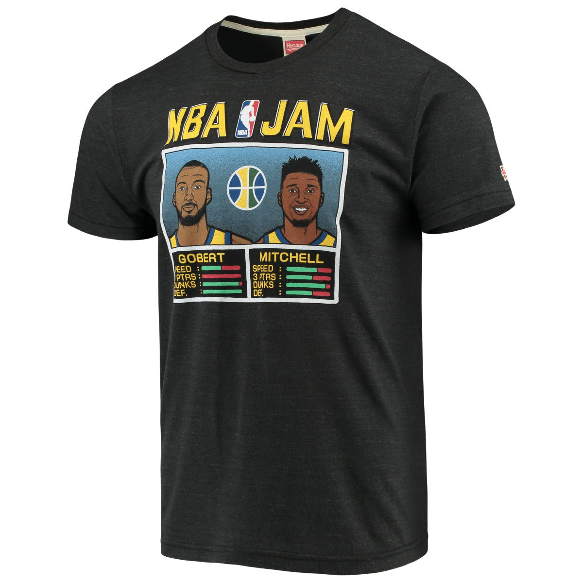 Donovan Mitchell & Rudy Gobert Utah Jazz NBA Jam T-Shirt Charcoal - NBA