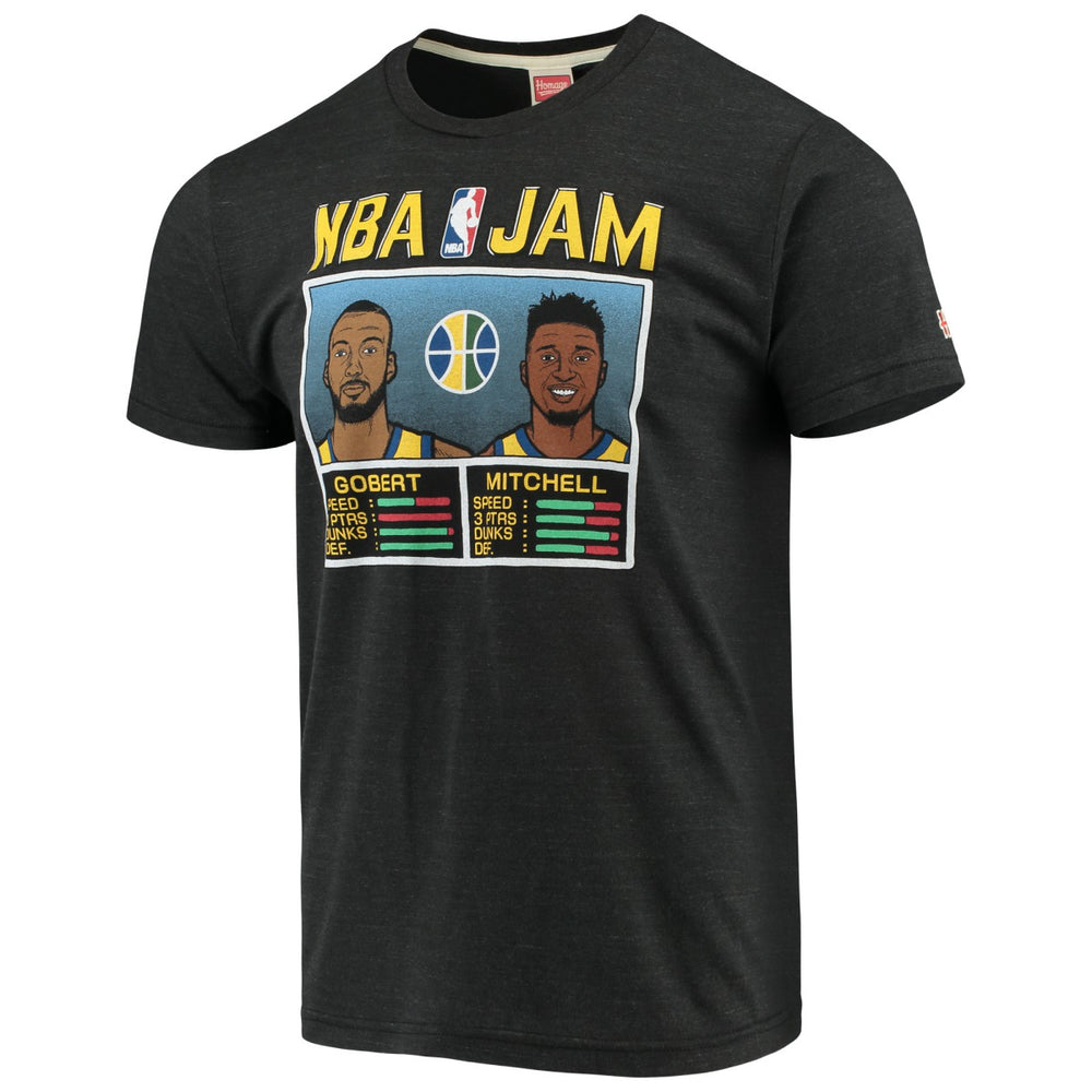 Donovan Mitchell & Rudy Gobert Utah Jazz NBA Jam T-Shirt Charcoal - NBA