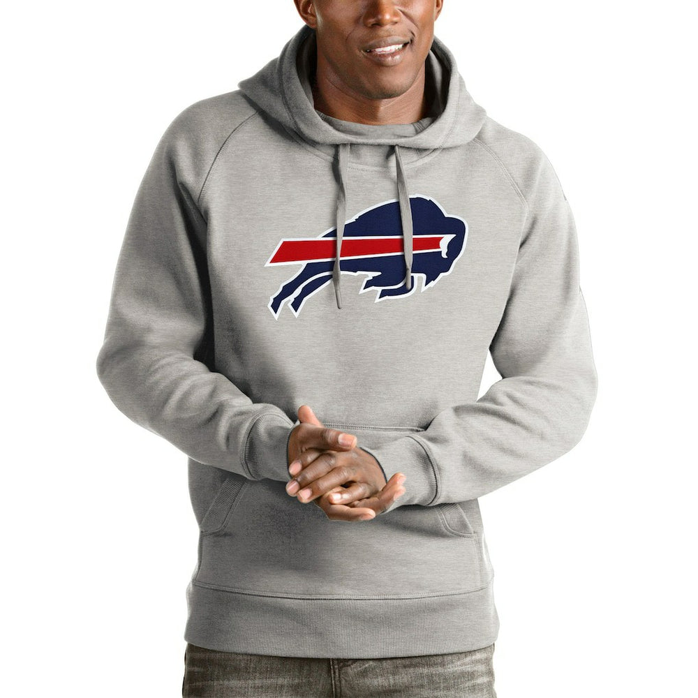 Buffalo Bills Antigua Victory Pullover Hoodie Heathered Gray | NFL