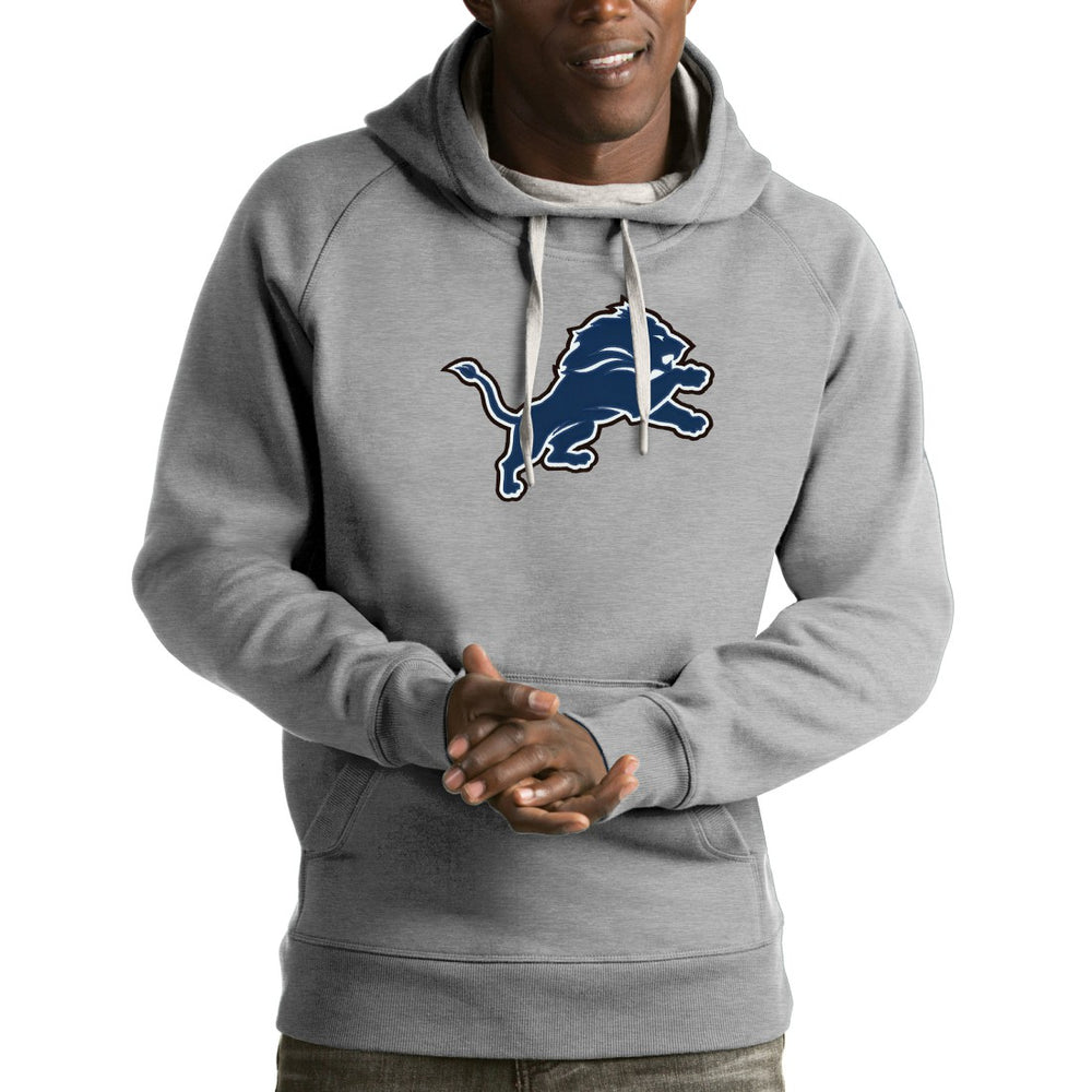 Detroit Lions Antigua Victory Pullover Hoodie Heather Gray | NFL