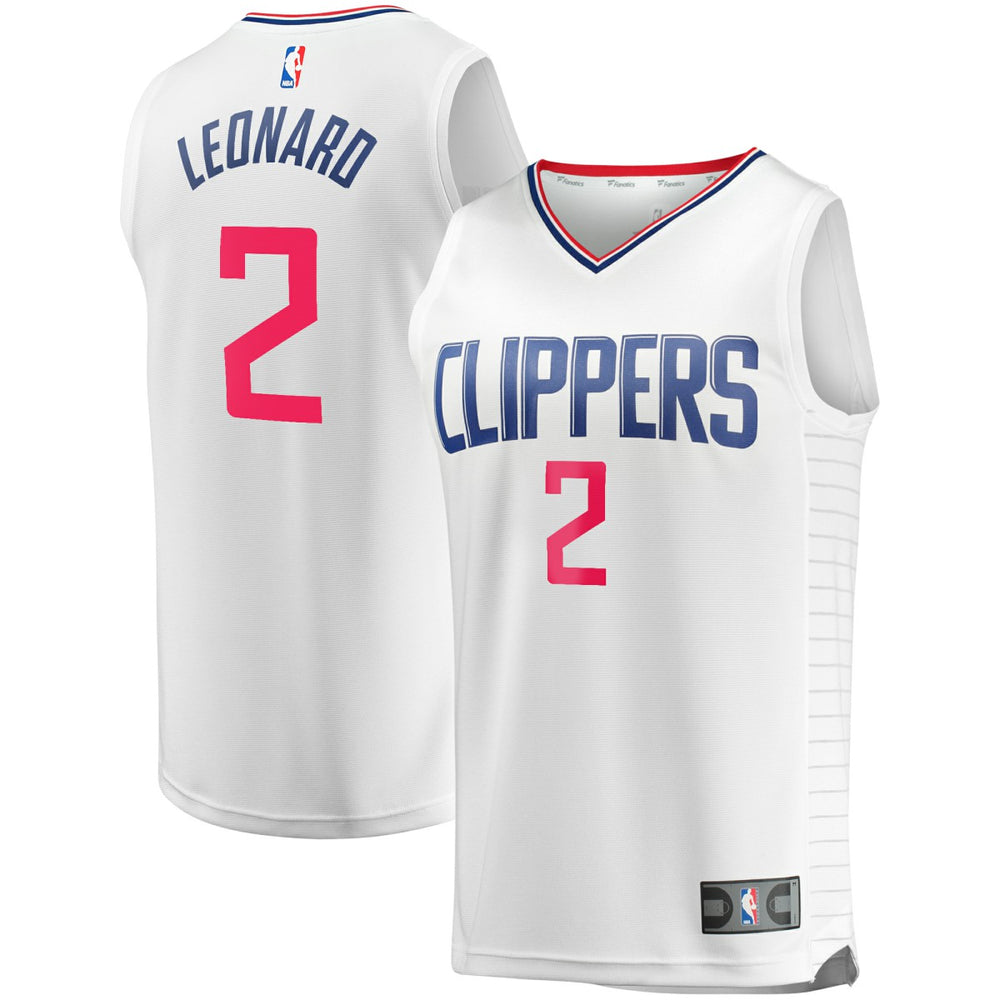 Kawhi Leonard LA Clippers Fast Break Replica Player Jersey White Association Edition - NBA