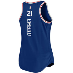 Joel Embiid Philadelphia 76ers Women's Fast Break Team Tank Jersey Icon Edition Royal - NBA