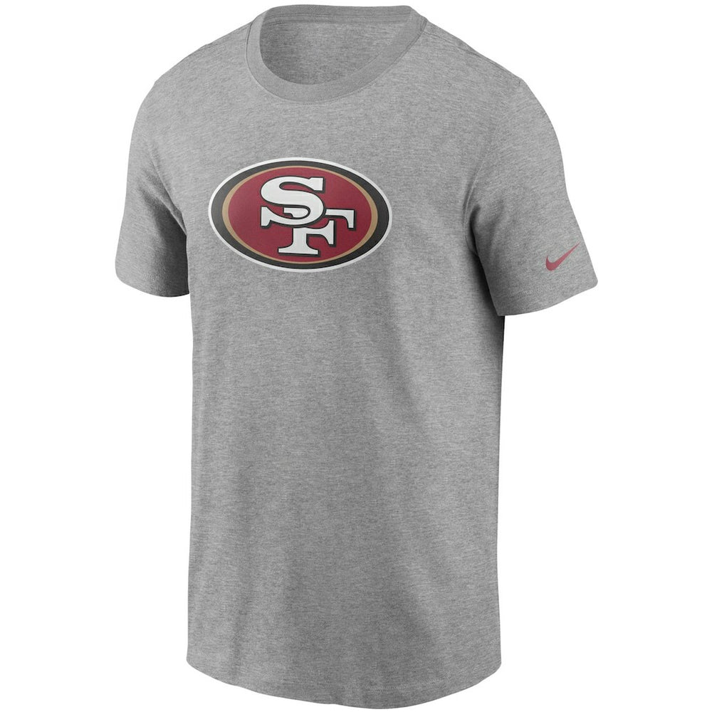 San Francisco 49ers Primetime Logo Essential T-Shirt Heather Gray | Nike for Sale