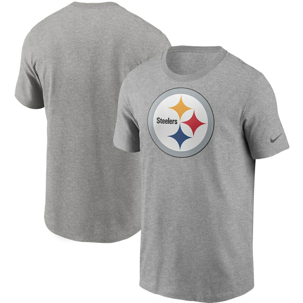 Pittsburgh Steelers Primetime Logo Essential T-Shirt Heather Gray | Nike for Sale