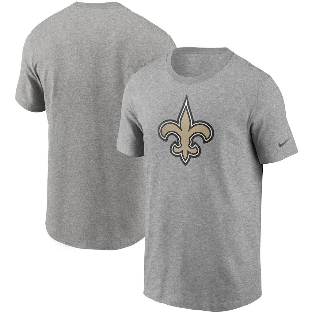 New Orleans Saints Primetime Logo Essential T-Shirt Heather Gray | Nike for Sale