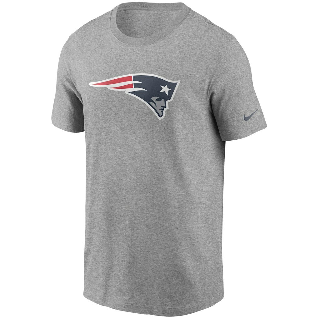 New England Patriots Primetime Logo Essential T-Shirt Heather Gray | Nike for Sale