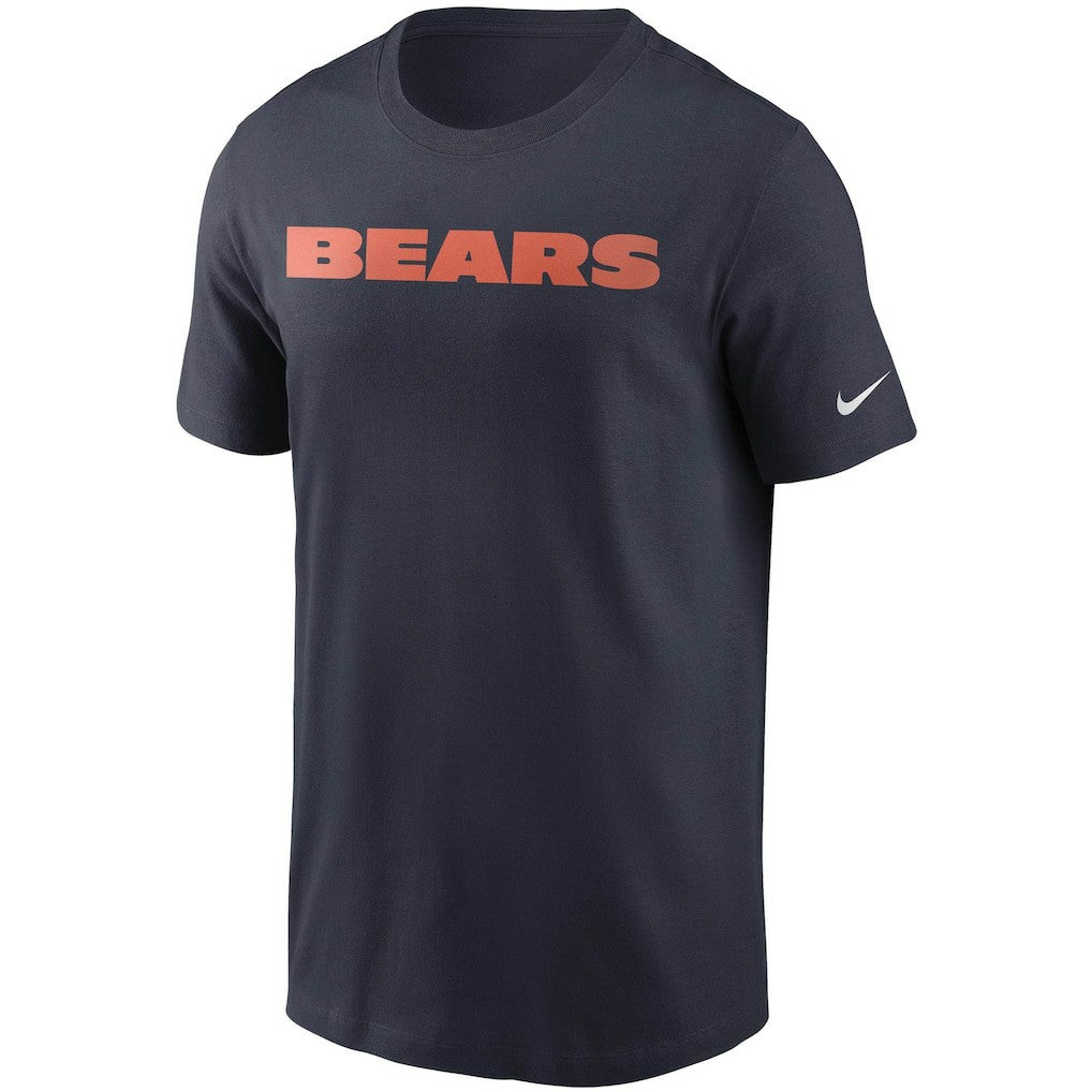 Chicago Bears Team Wordmark T-Shirt Navy | Nike for Sale